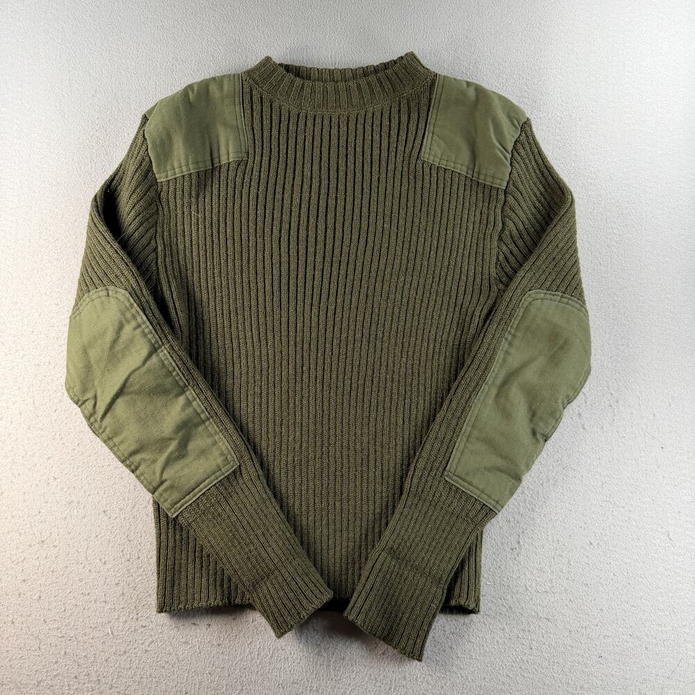 Mitts Nitts Military Service Wool Sweater Mens 40 Olive Green Commando USA